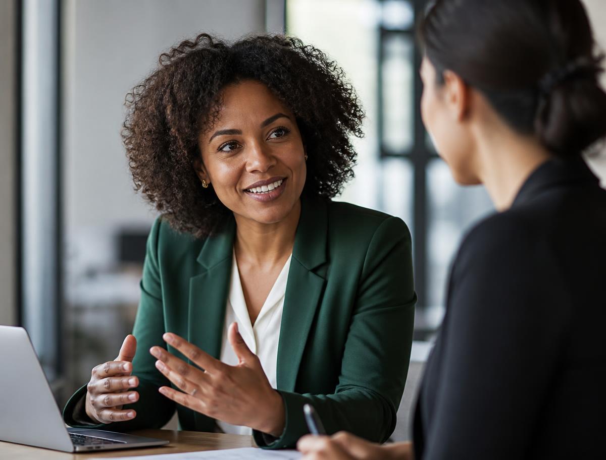 Professional discussing career development