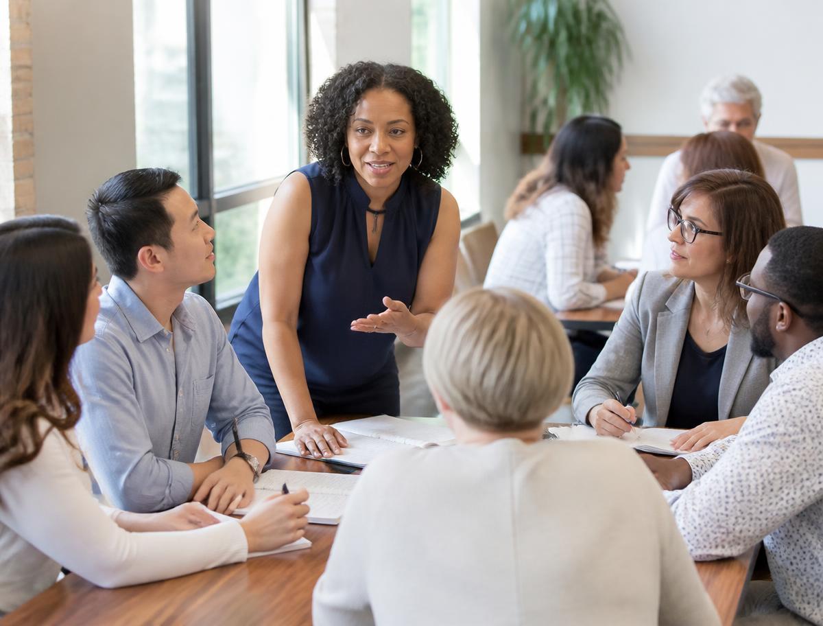 Professionals taking part in a learning workshop